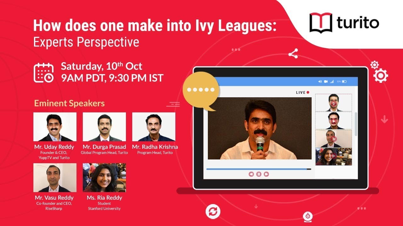 Live Webinar | How to make it to Ivy League Colleges | Experts Perspective | Turito