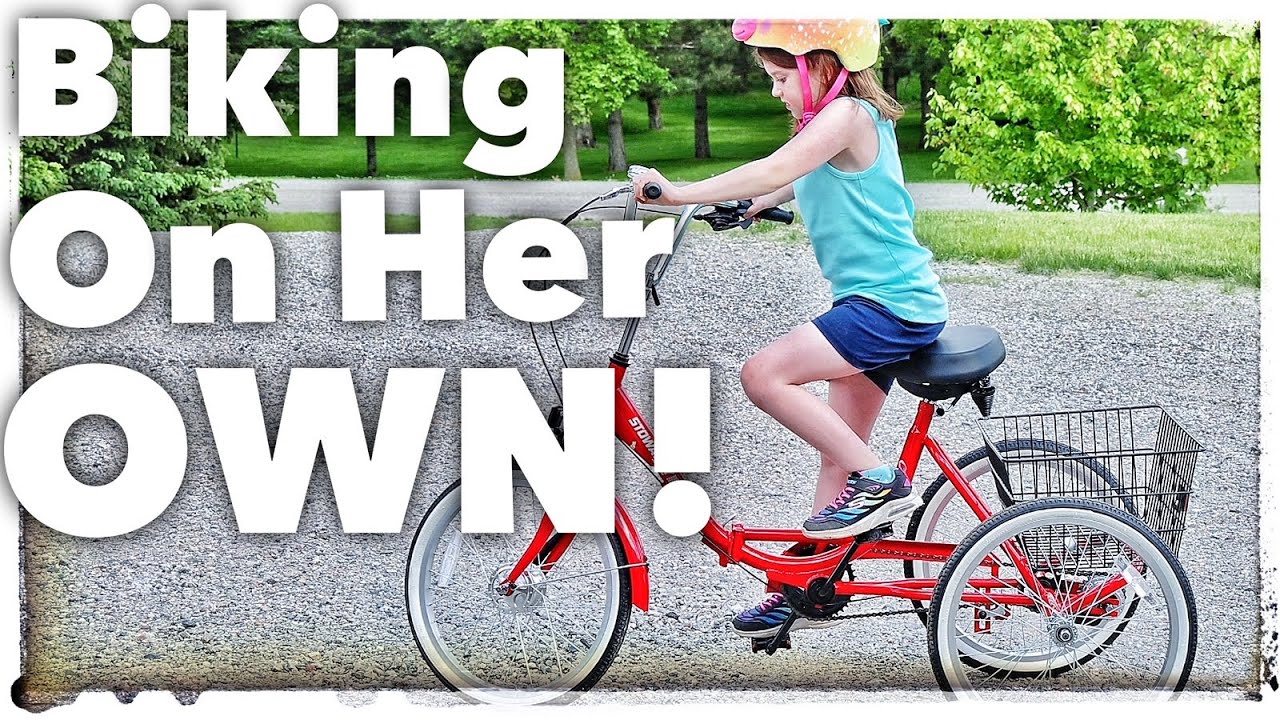 9-Year-Old Autistic Girl Gets A Folding Trike Bike and It's Perfect For Her!