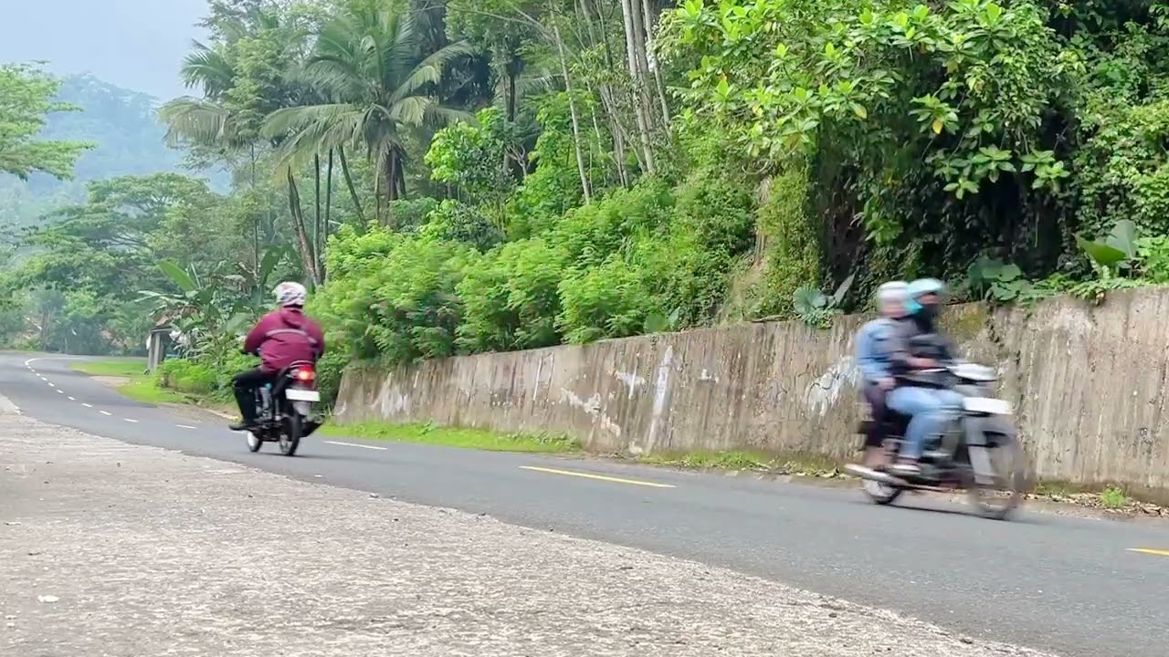 Pagi hari pemandangan indah di desa