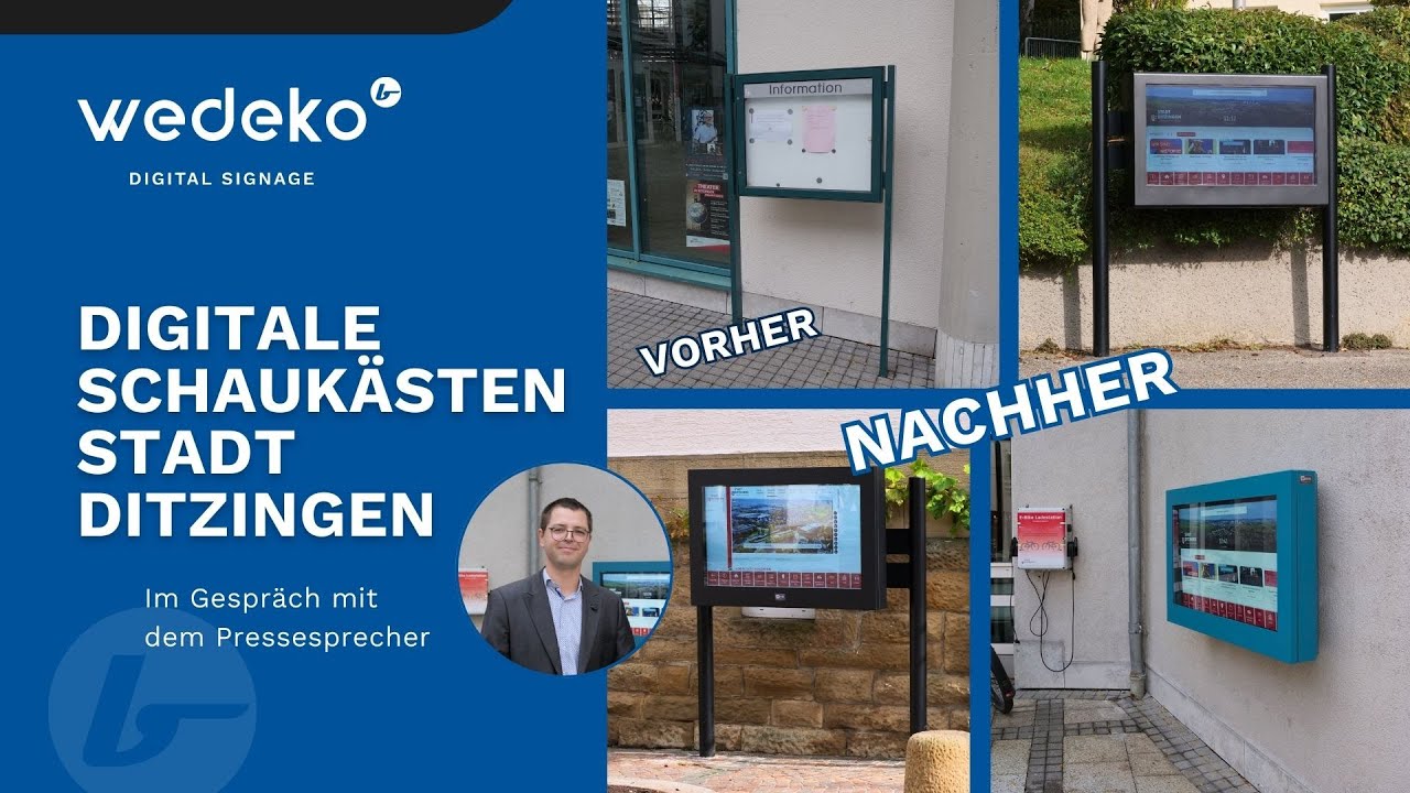 📌 Digitale Schaukästen für Ditzingen – Bürgerinformation der Zukunft | Digital Signage von WEDEKO 🖥️
