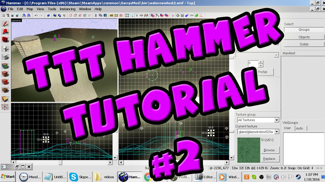 TTT Hammer Tutorial #2 (Terrain, Glass, Water, Ladder & Skybox)