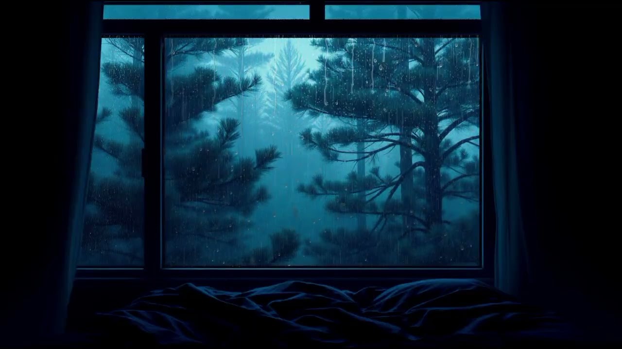 Rain on Window Soft Music 🌧️ Peaceful Rain Sounds for Deep Sleep & Relaxation @IIrfsn_Rain03