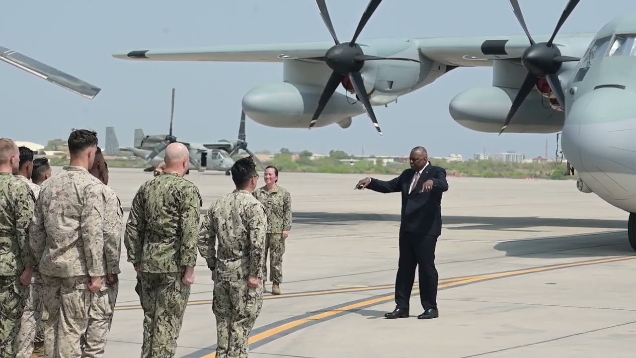 Austin engages with Camp Lemonnier troops