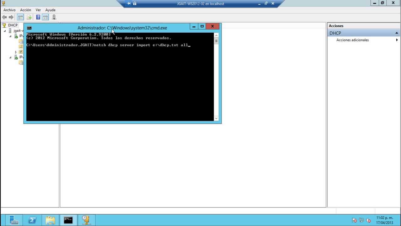 Windows Server 2012 - Migrar DHCP Server desde Windows Server 2008 R2