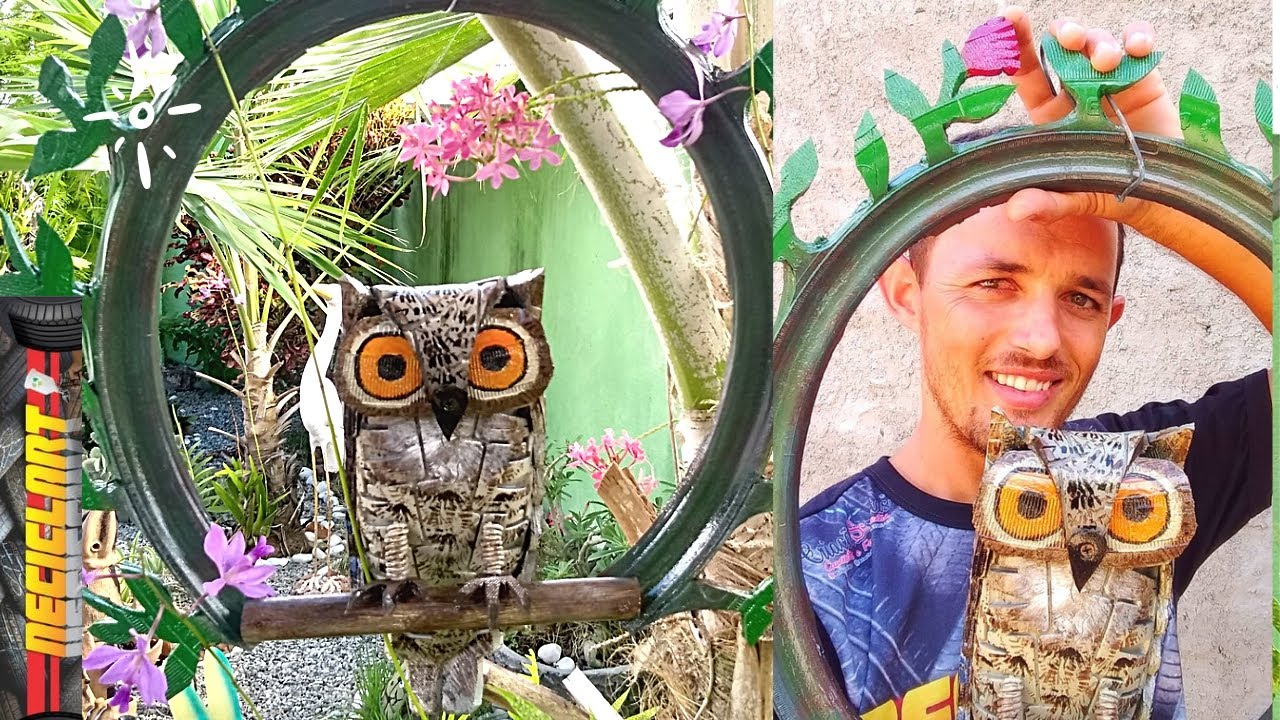 Fazendo CORUJAS com pneu de moto. Amei o resultado.