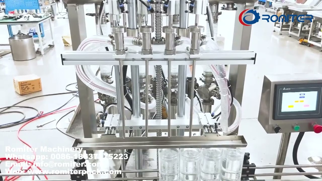 Máquina automática de enchimento de garrafas de geleia com múltiplas cabeças