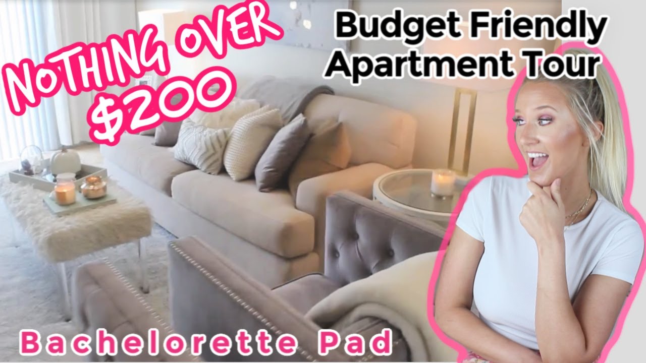 Extremely Budget Friendly Apartment Tour | NOTHING OVER $200 | Bachelorette Pad | My Apartment Tour