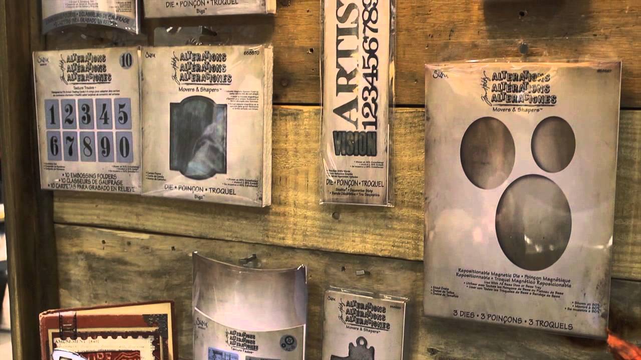 Tim Holtz shows new Alterations Die-Cuts at CHA 2013