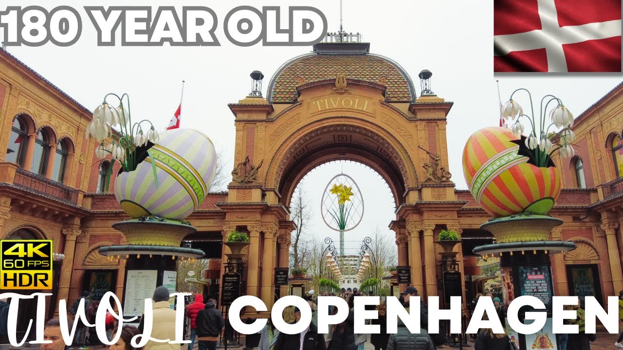 TIVOLI 180 YEAR OLD || Amusement Park ||  COPENHAGEN || DENMARK || 4K Walking tour 29 March 2024