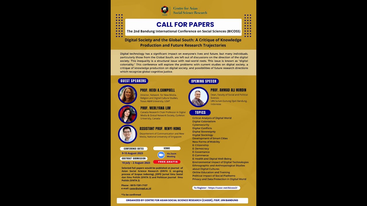 The 2nd Bandung International on Social Science : Digital Society and the Global South #day 2.