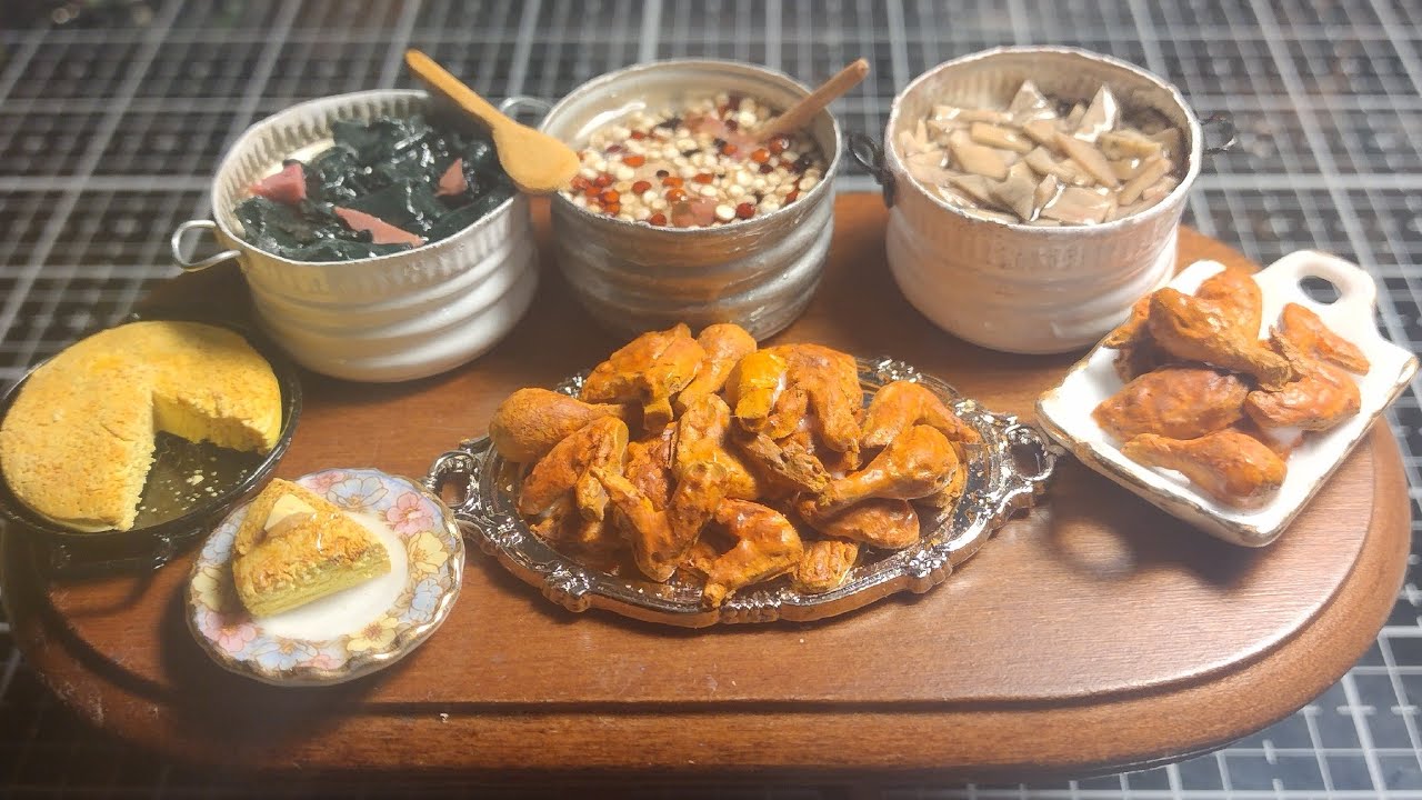 MINIATURE FRIED CHICKEN DINNER from Polymer Clay: Little Gretchen's Workshop