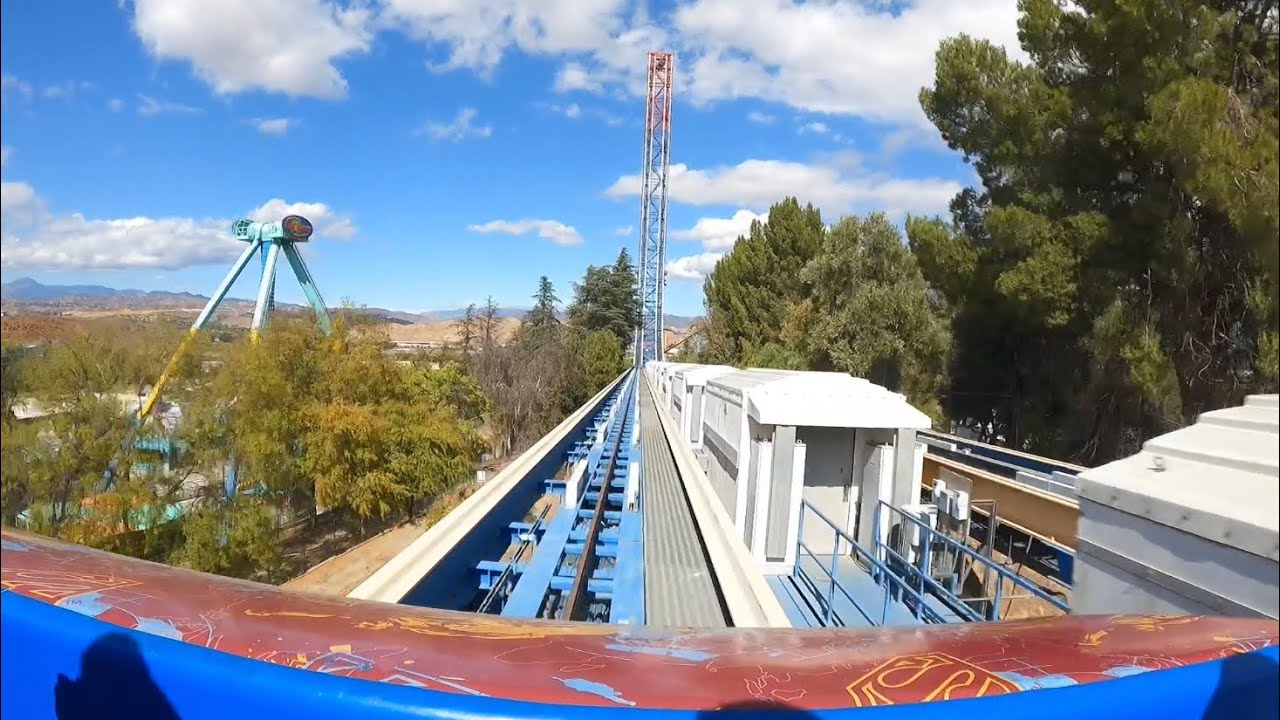 Superman: Escape From Krypton Roller Coaster FORWARDS POV! | Six Flags Magic Mountain [No Copyright]