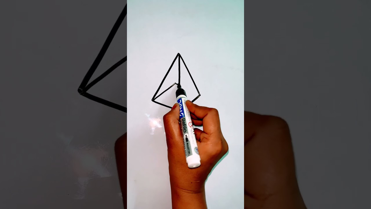 How to draw Square pyramid #howtodraw #kidsdrawing #shorts @PalakEducationArts
