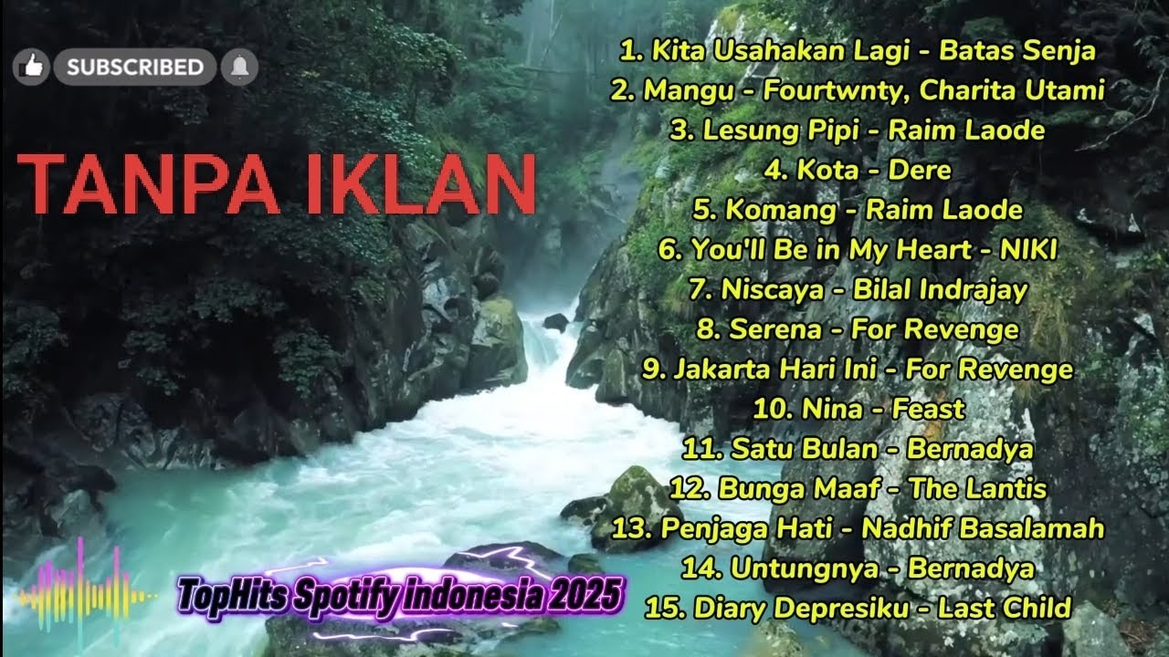 TANPA IKLAN ||TopHits Spotify indonesia 2025 full album bebas iklan |mangu kita usahakan lagi kota