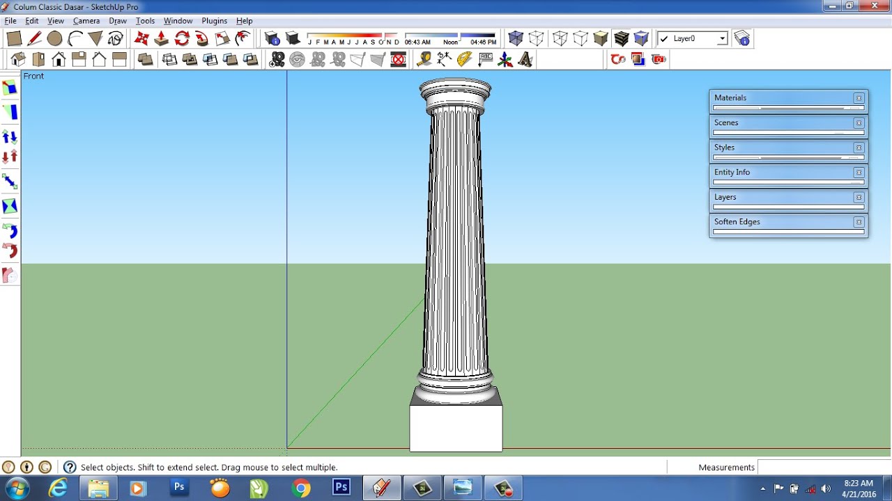 tutorial column classic with sketchup