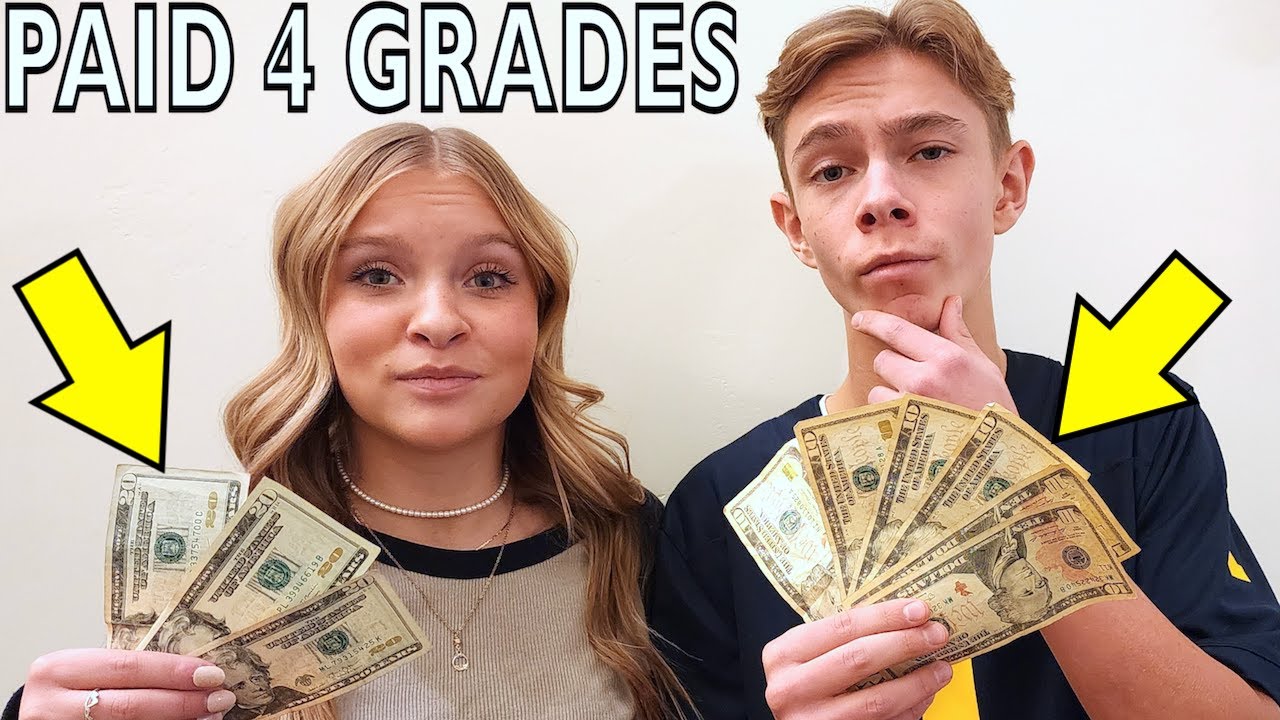 GETTING PAID FOR FIRST HIGH SCHOOL REPORT CARDS 🏫 WHO GOT THE WORST GRADES?