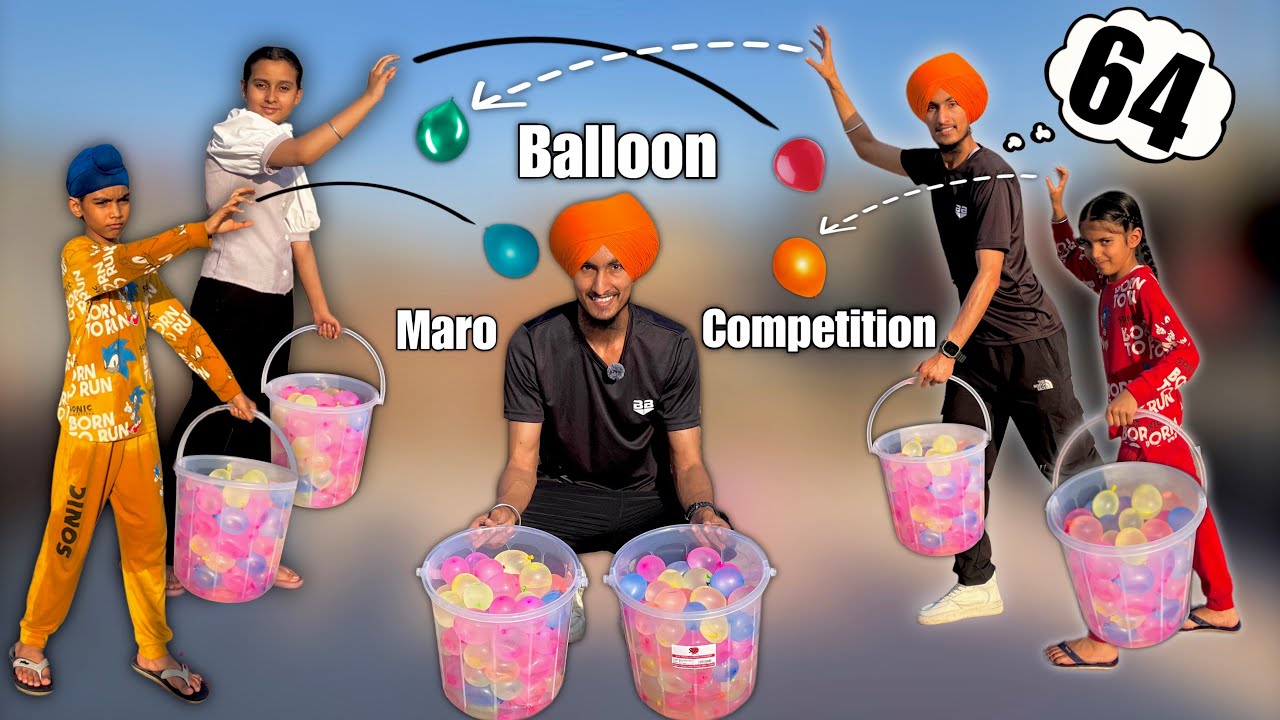 Balloon marne ka competition 😂, Happy holi guys