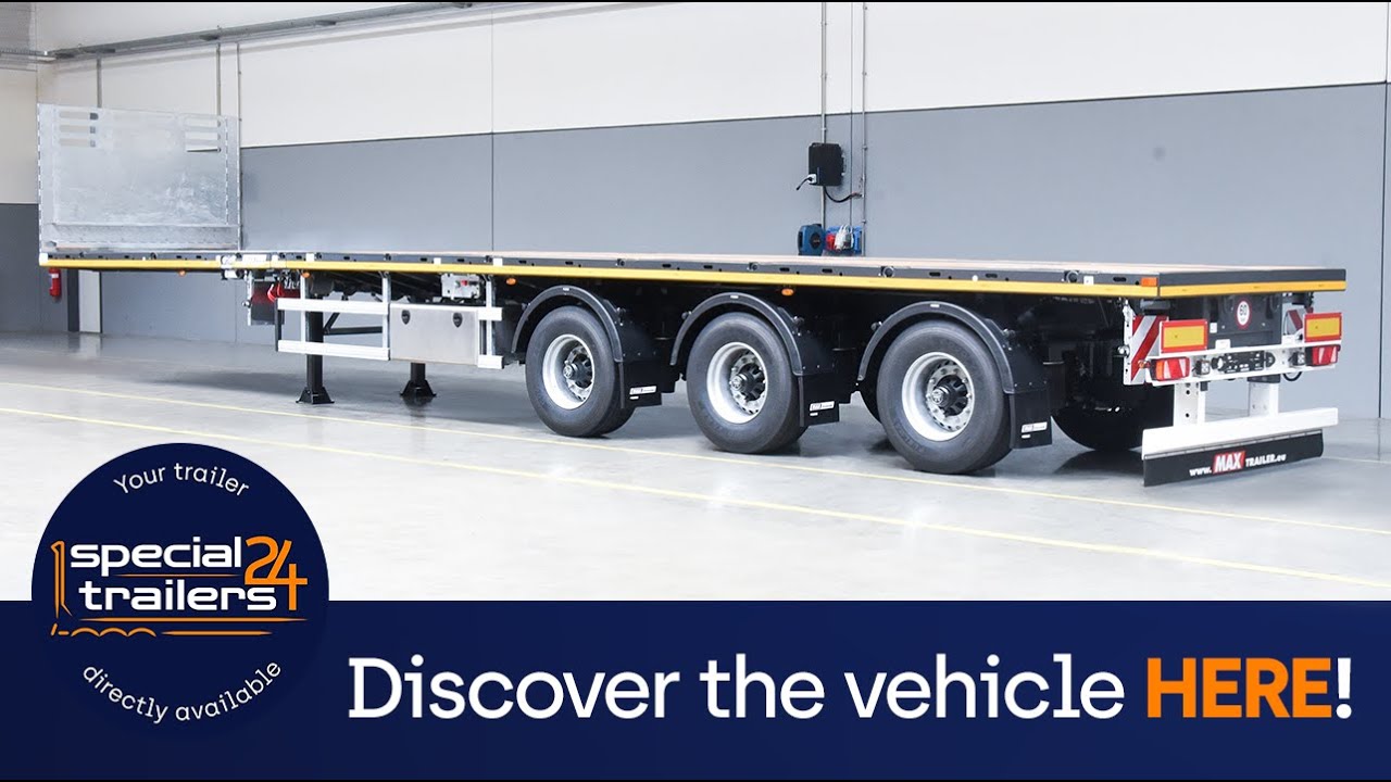 MAX Trailer - MAX210 extendable flatbed trailer with 3 axles & 13,6m loading platform length