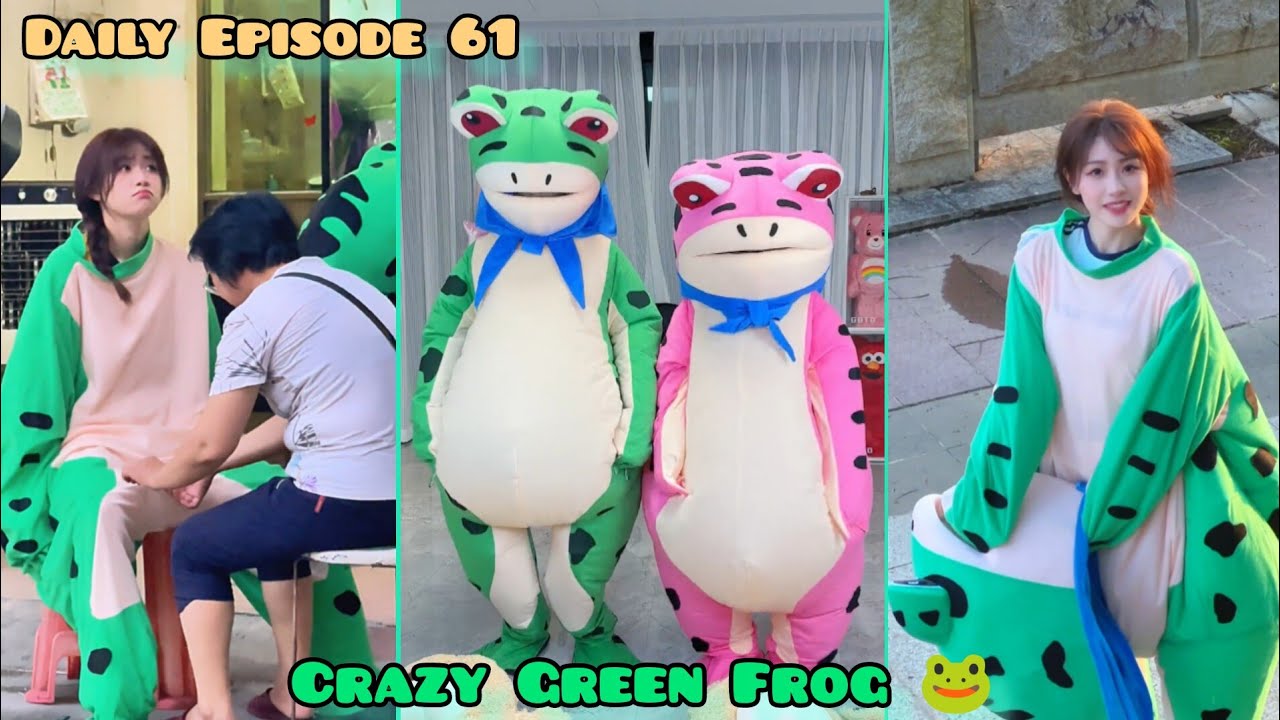Hot & Cute Chinese Girl in Crazy Frog Costume - Crazy Green Frog