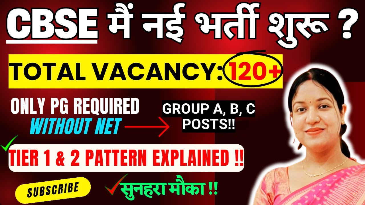 120+ Group A, B, C Posts | CBSE Recruitment 2025 | Eligibility, Salary, Apply Now