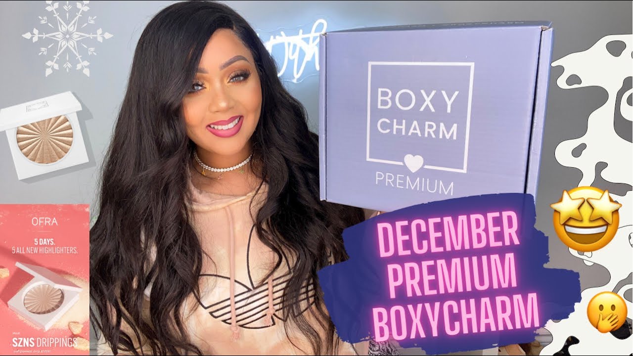 BOXYCHARM DECEMBER 2021 PREMIUM UNBOXING & TRY-ON 🤭 | BEAUTY BOX | OFRA SZNS DRIPPINGS HIGHLIGHTERS