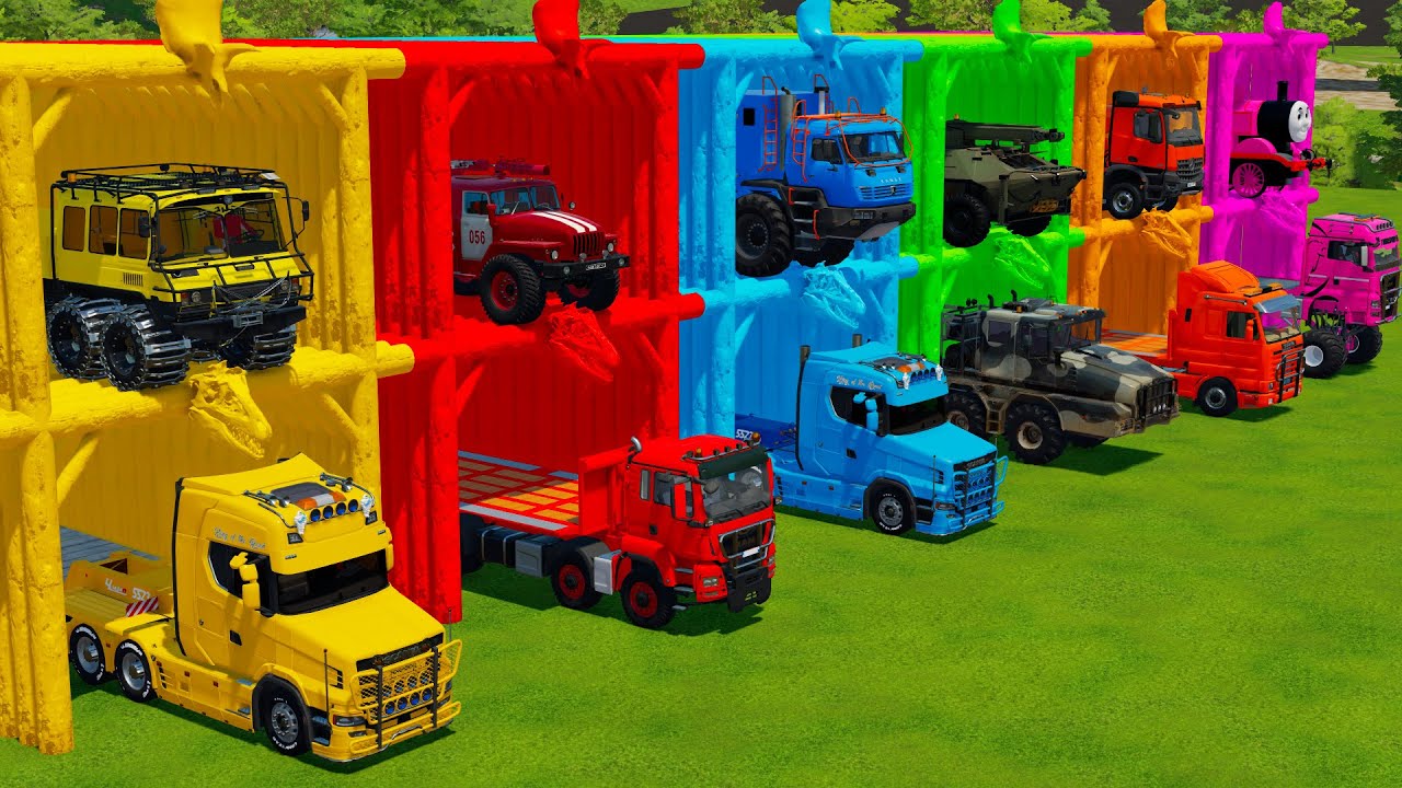 TRANSPORTING OFF-ROAD POLICE CARS, PICKUP & ALL-TERRAIN VEHICLES WITH MERCEDES ACTROS TRUCKS