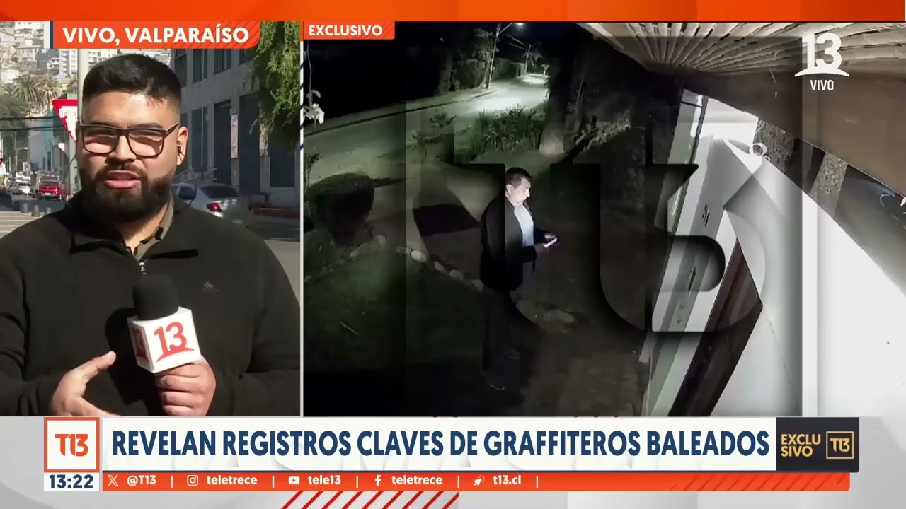 Revelan registros claves de grafiteros baleados en Valparaíso