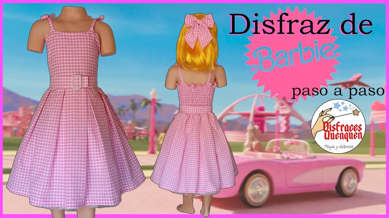 DIY. Disfraz de BARBIE para niña. Como hacer vestido de Barbie paso a paso de manera fácil👗 #barbie
