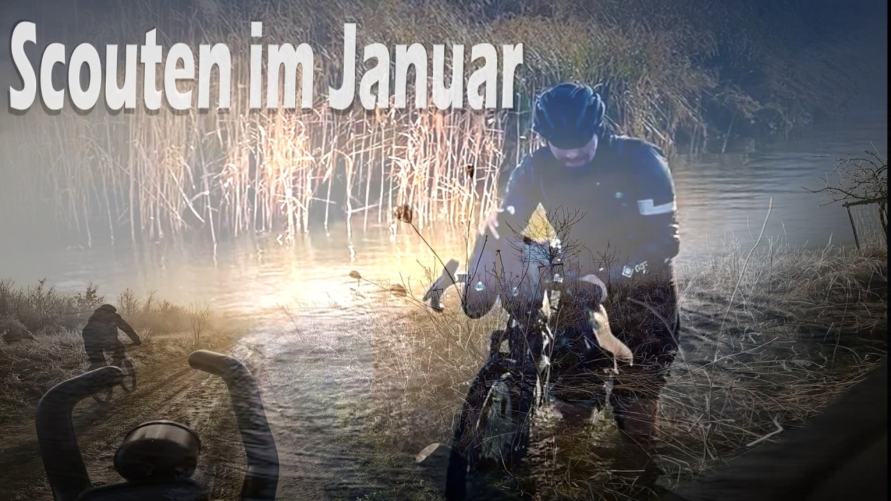 Mit dem Mtb durch Vorpommern - Radfahren im Winter | Flussdurchquerung