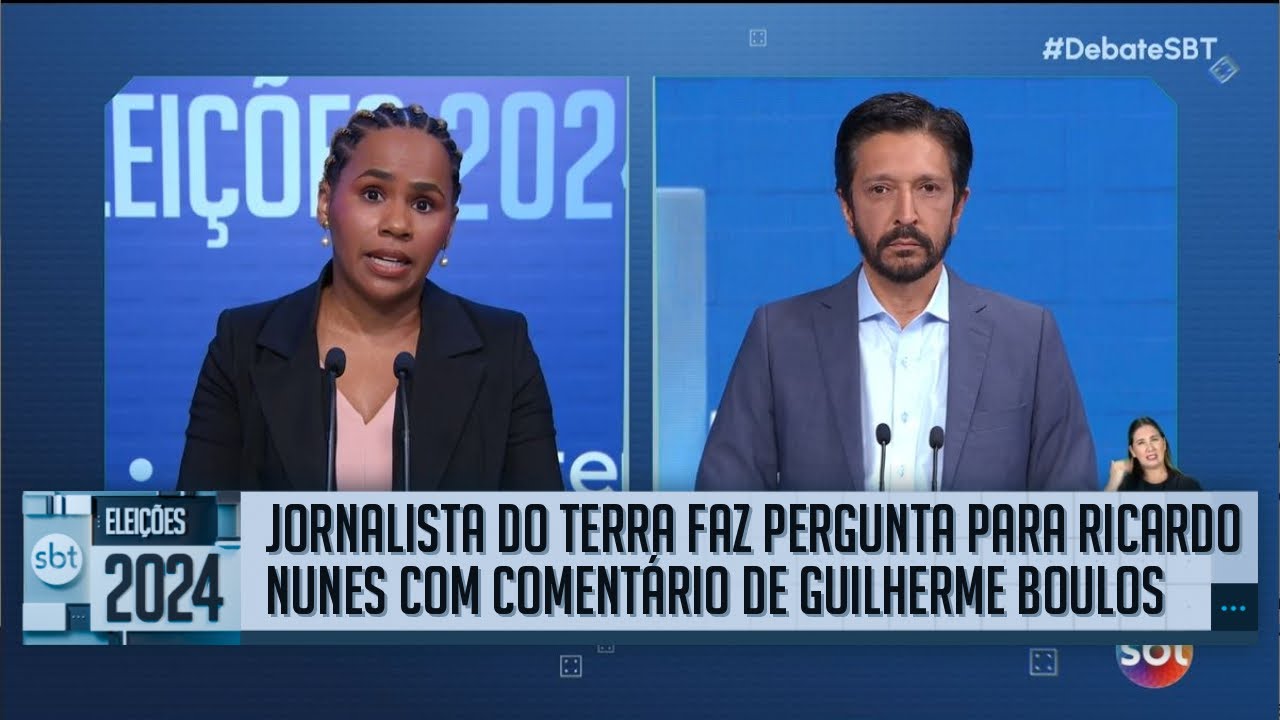 Debate SBT: Jornalista do Terra faz pergunta para Nunes (MDB) com comentários de Boulos (PSOL)