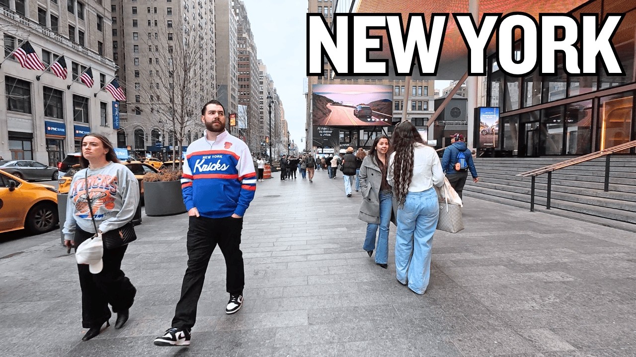 7th Avenue NYC Walking Tour 4K | Midtown Manhattan City Sounds & Sights