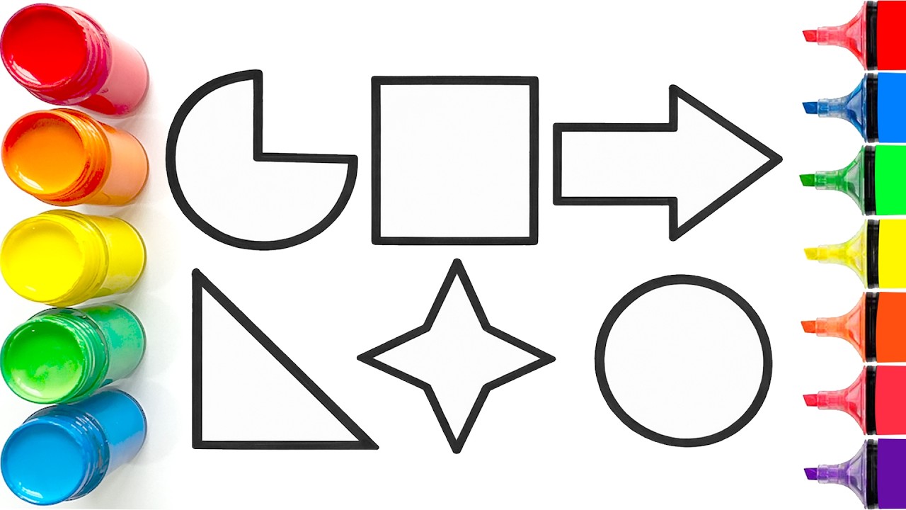Drawing and Coloring Basic 2D Shapes | Easy Step by Step Tutorial for Beginners