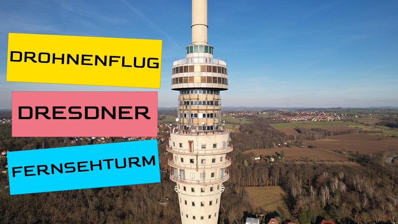 Drohnenflug - Fernsehturm Dresden (4K)