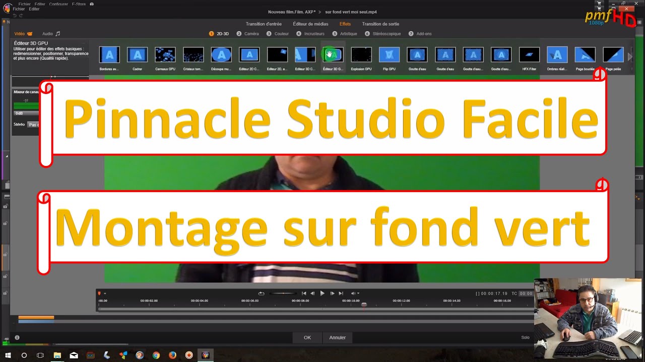 Pinnacle Studio, Montage sur fond vert