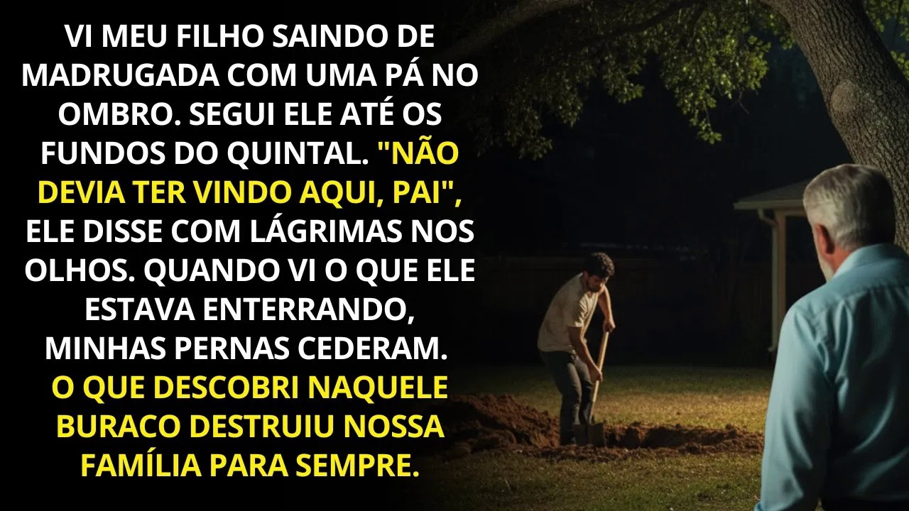 Meu filho saiu de madrugada com uma pá… o que ele enterrou atrás de casa me fez desmaiar!
