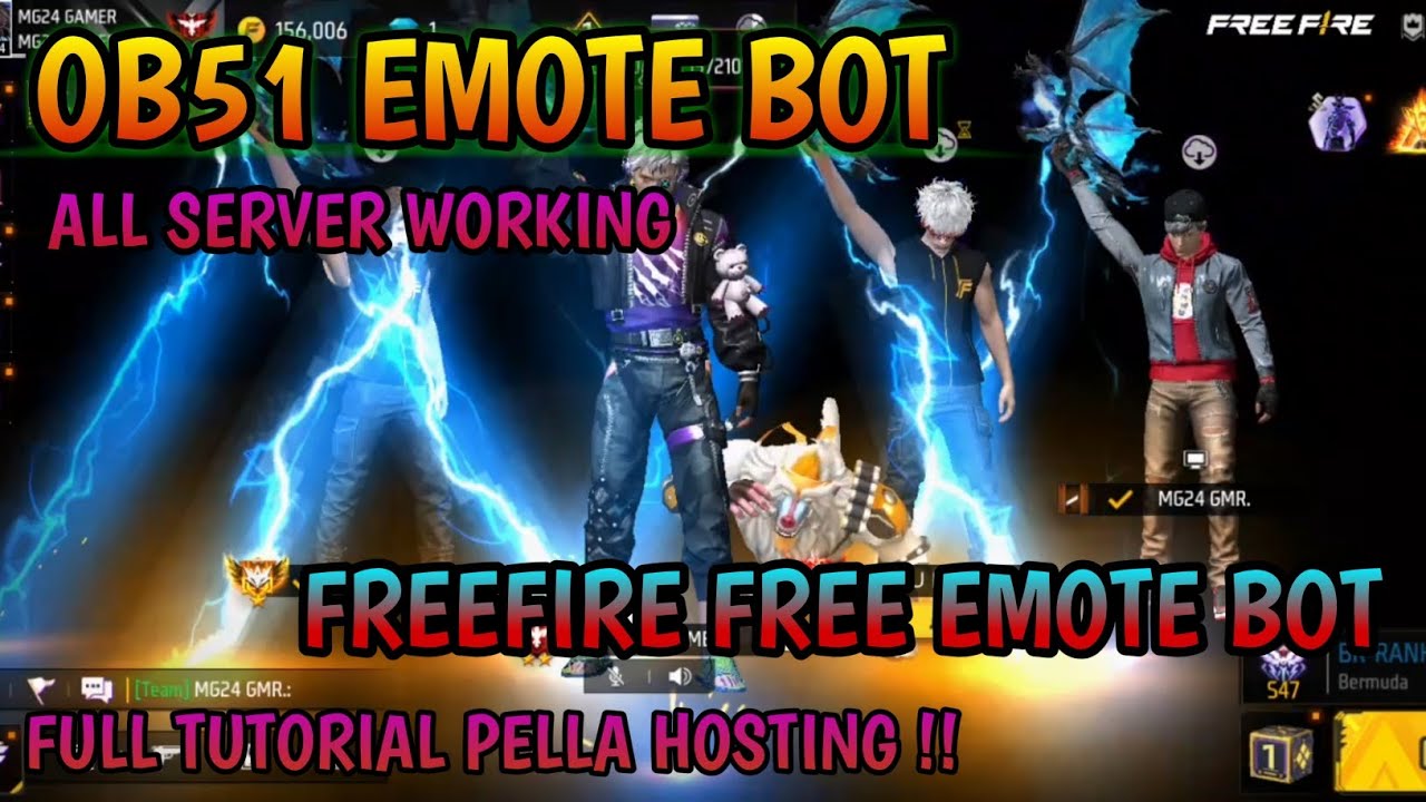 OB51 UPDATE EMOTE BOT || FREEFIRE FREE EMOTE BOT || MG24 GAMER 