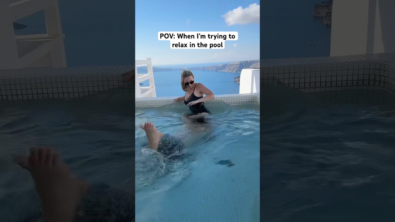 POV: My fianc&eacute; when I&rsquo;m trying to relax in the pool #couple #prank