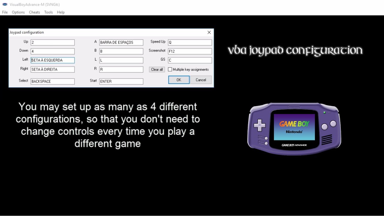 *Up to date* Visual Boy Advance - Key configuration