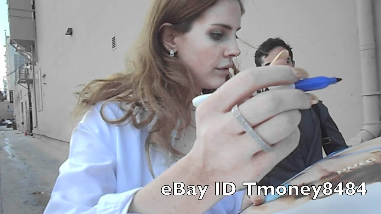 Lana Del Rey signing autographs at Jimmy Kimmel Live