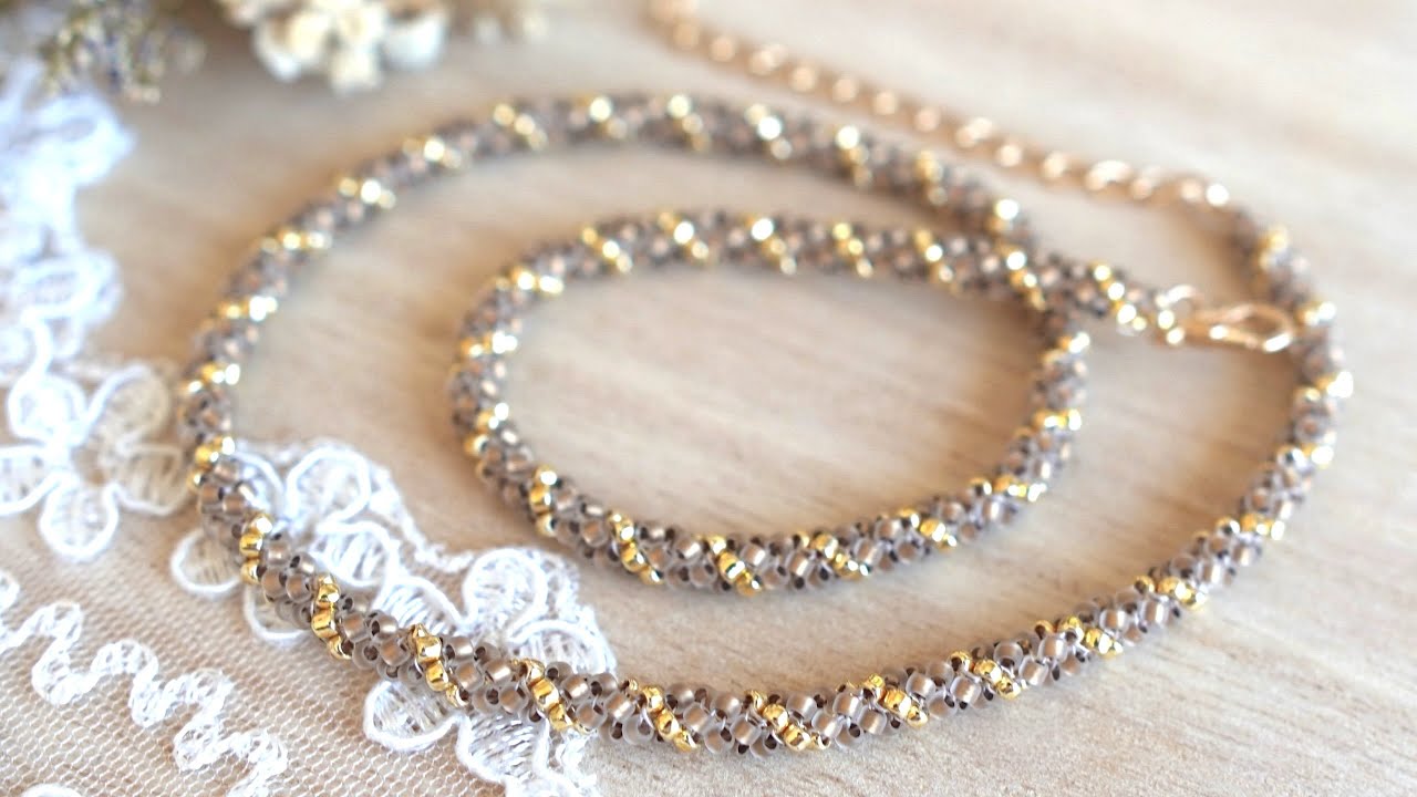 Beautiful Peyote with a Twist Necklace｜Bead Weaving｜DIY｜ツイストペヨーテで編む丸小ビーズのシンプルネックレス｜ 作り方