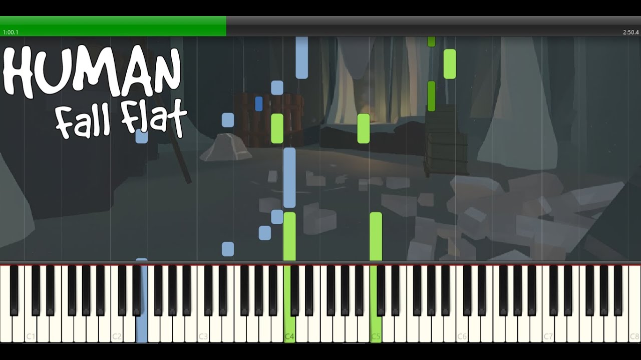 Ice Cave Theme - Human Fall Flat Piano Tutorial (Medium)