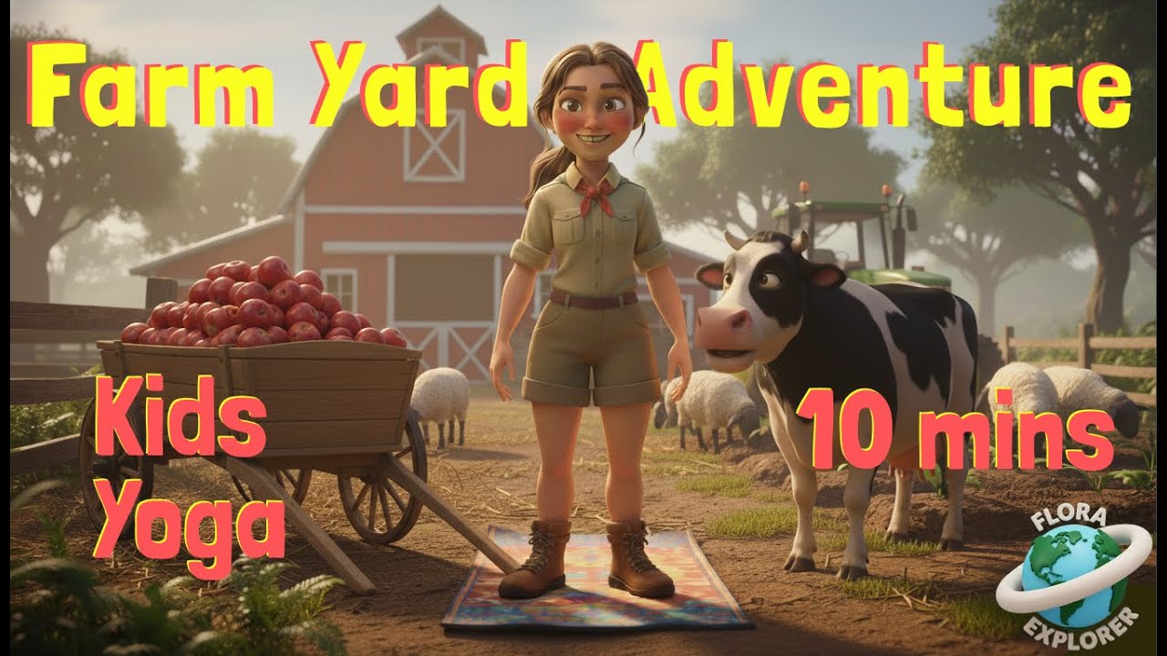 Farmyard Adventure | Kids Yoga | Flora Explorer Animated Yoga | Movement, Focus and Calm for Kids