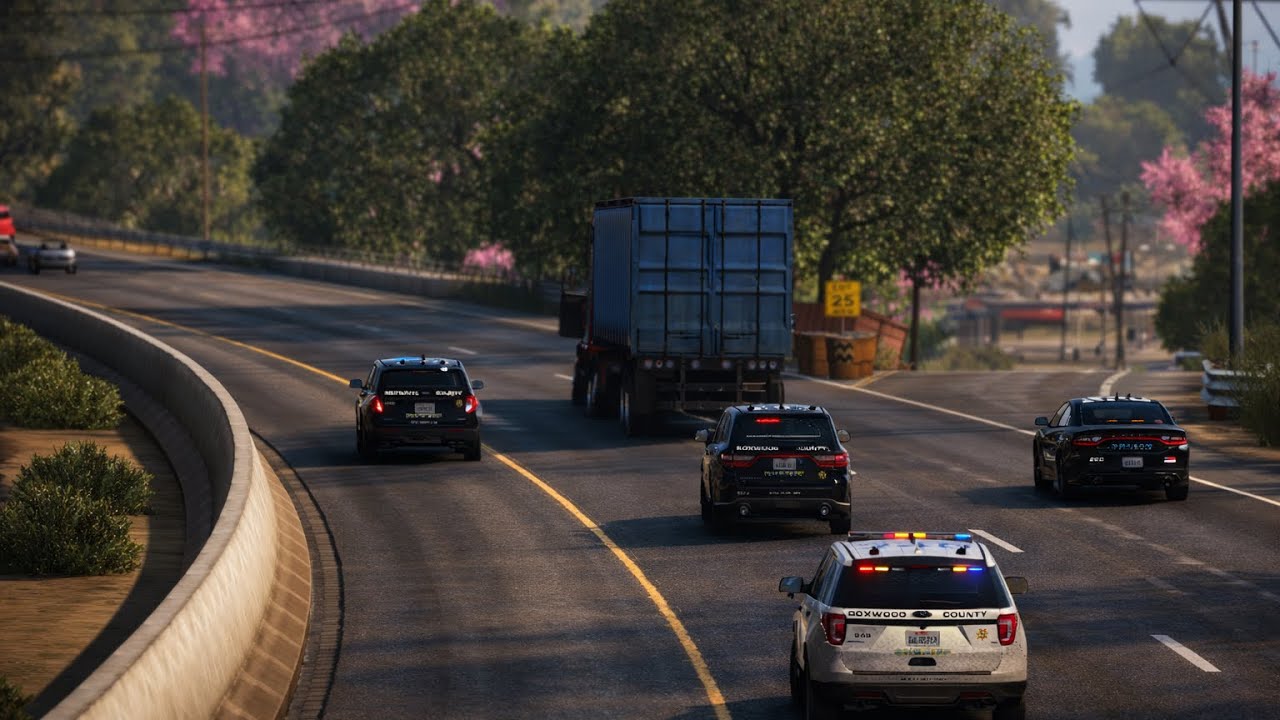 Stolen Semi Pursuit Through Roxwood 