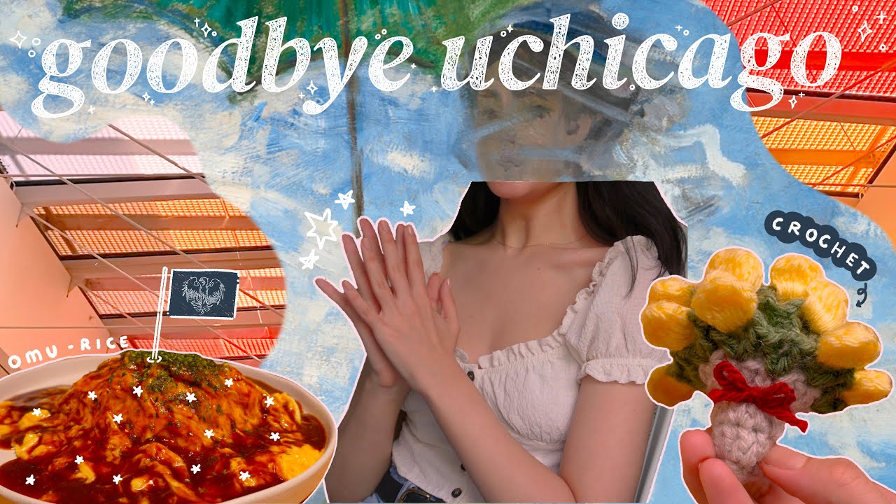 end of college (pt.2) 🧃 | visiting chicago's monet exhibit, crocheting gifts, & eating omu-rice