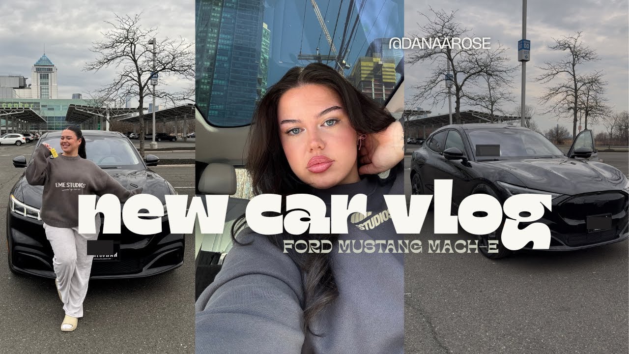 I BOUGHT A CARRR!!! ford mustang mach-e, car tour, organizing new car essentials, + a trip home!