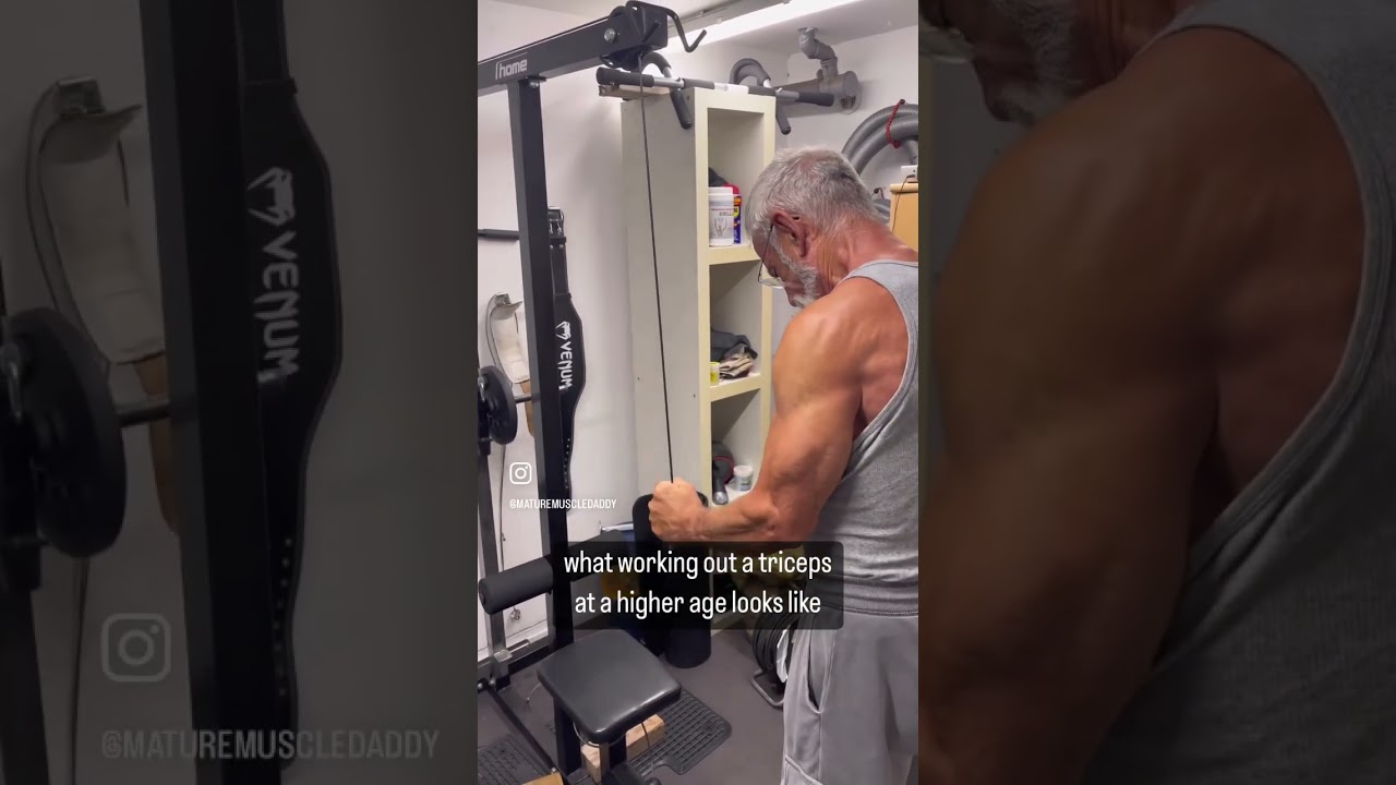 Working out my triceps but I am old #fitness #fitnessmotivation #workoutathome #daddy #triceps