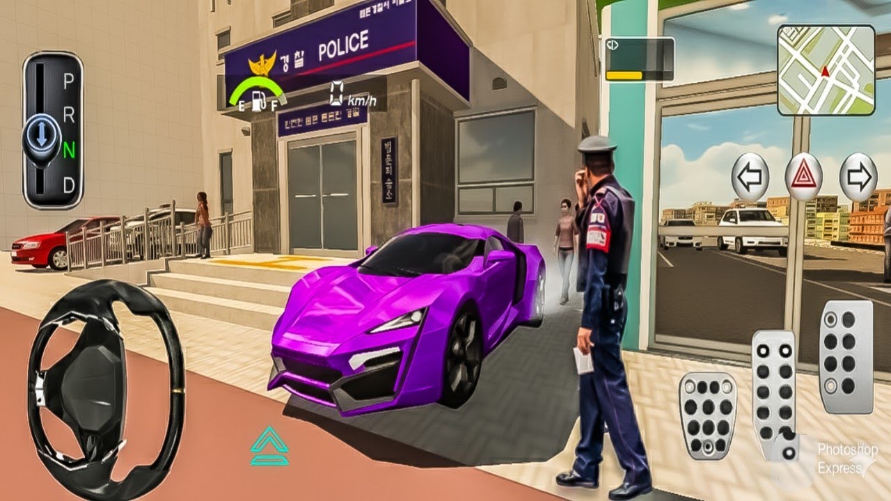 Police station Driving Class Game 3D Car🚗Parking Purple Lykan Hypersport is Fast#PoliceChase#Gaming