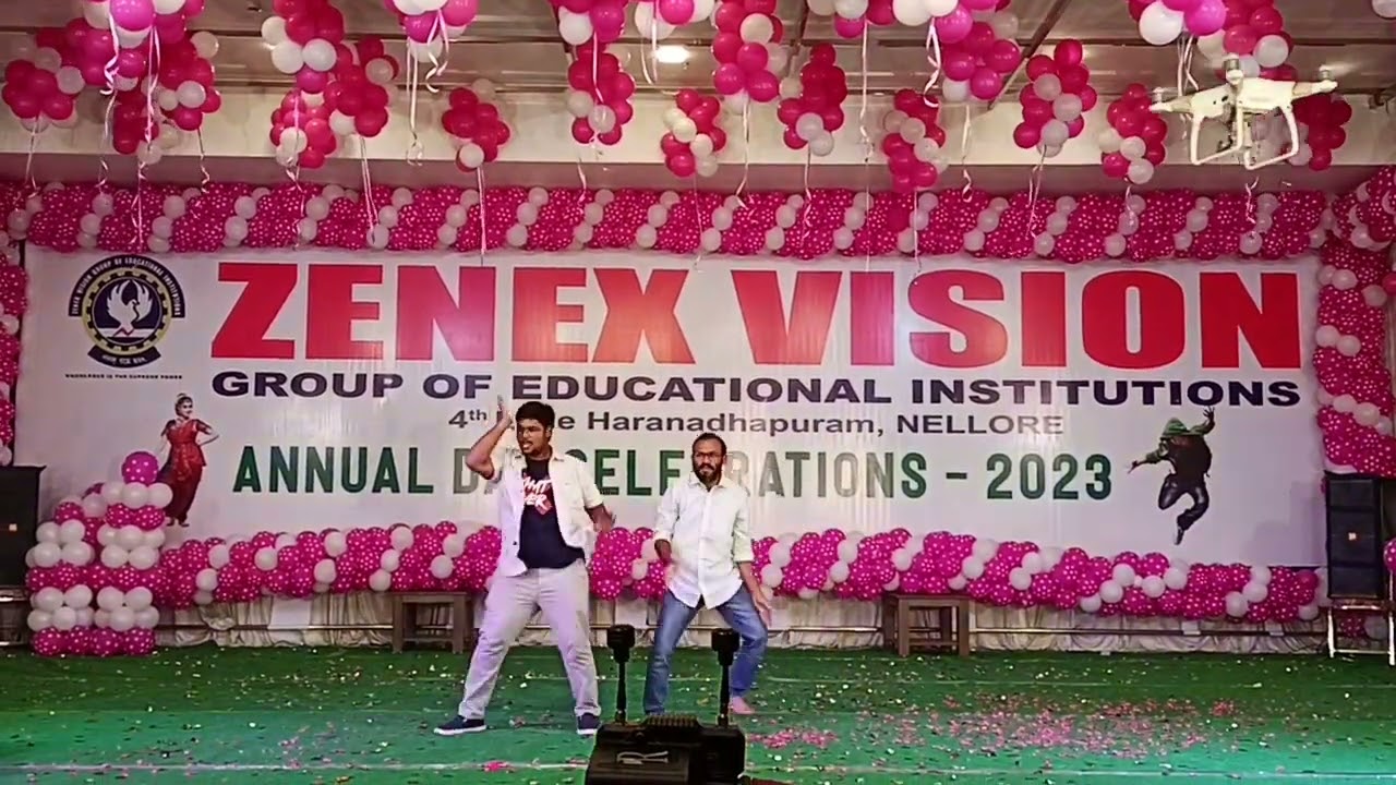 Super shekar sir and energetic Satya sir dance in Annual day 2023Zenex Vision Degree College,Nellore