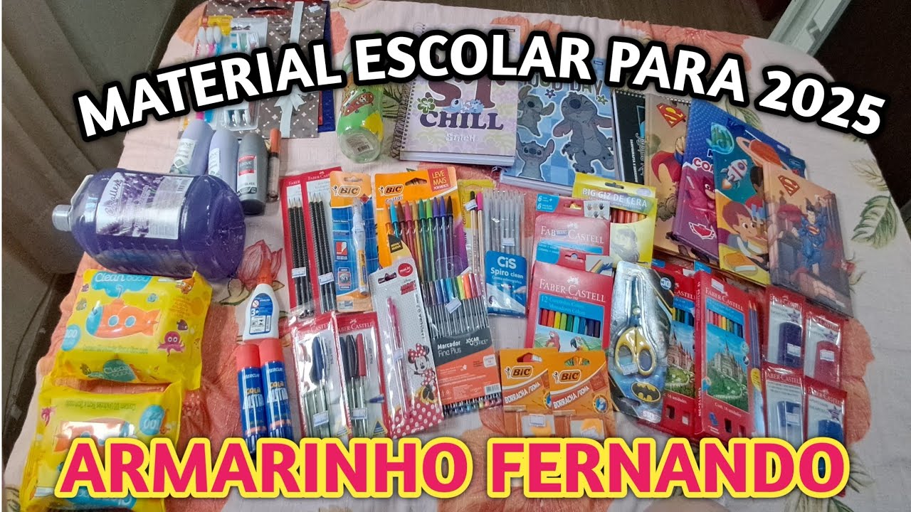 COMPRAS DE MATERIAL ESCOLAR PARA 2025/ ARMARINHO FERNANDO. VALORES #materialescolar #escolar