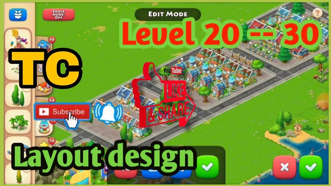 Township Layout design level 20 - 30 .